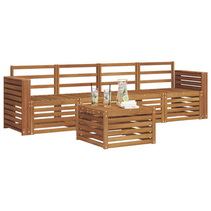 Sofa Sets 5 pcs Natural Solid Acacia Wood