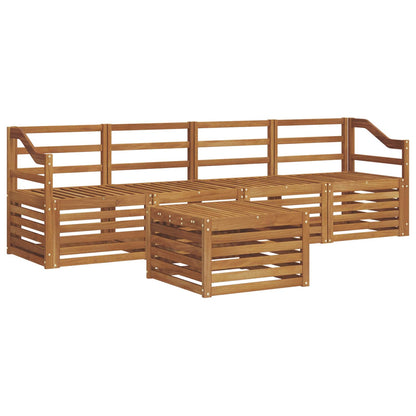 Sofa Sets 5 pcs Natural Solid Acacia Wood