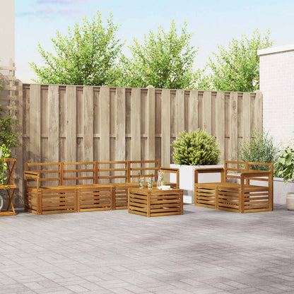 Outdoor Sofa Set 7 pcs Natural Solid Acacia Wood