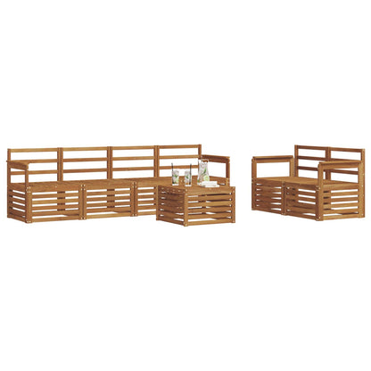 Outdoor Sofa Set 7 pcs Natural Solid Acacia Wood