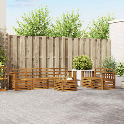 Outdoor Sofa Set 7 pcs Natural Solid Acacia Wood