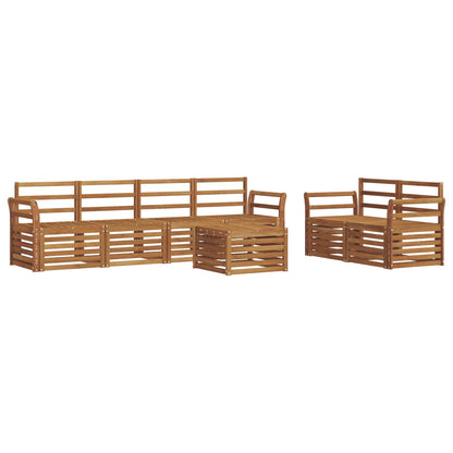Outdoor Sofa Set 7 pcs Natural Solid Acacia Wood