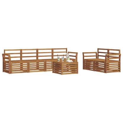 Outdoor Sofa Set 7 pcs Natural Solid Acacia Wood
