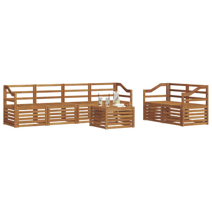 Outdoor Sofa Set 7 pcs Natural Solid Acacia Wood