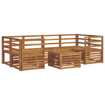 Outdoor Sofa Set 7 pcs Natural Solid Acacia Wood