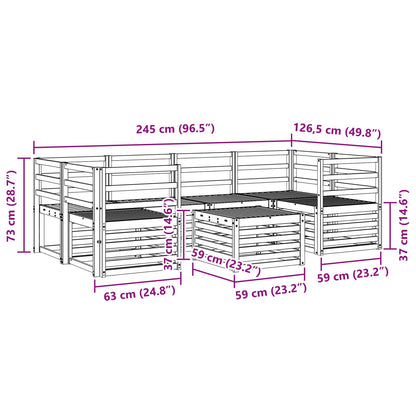 Outdoor Sofa Set 7 pcs Natural Solid Acacia Wood