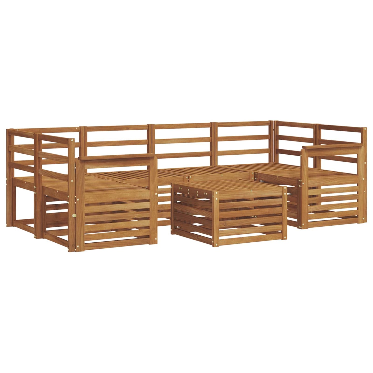 Outdoor Sofa Set 7 pcs Natural Solid Acacia Wood