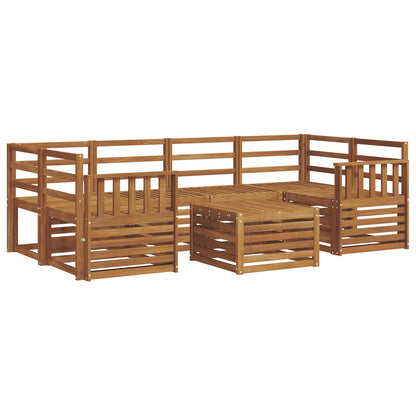 Outdoor Sofa Set 7 pcs Natural Solid Acacia Wood