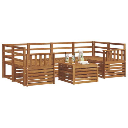 Outdoor Sofa Set 7 pcs Natural Solid Acacia Wood