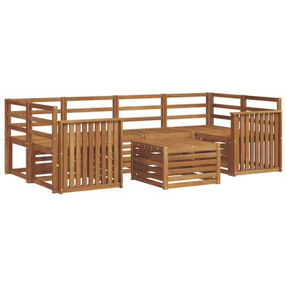 Outdoor Sofa Set 7 pcs Natural Solid Acacia Wood
