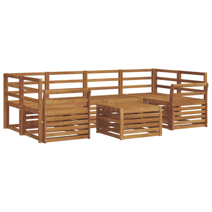 Outdoor Sofa Set 7 pcs Natural Solid Acacia Wood