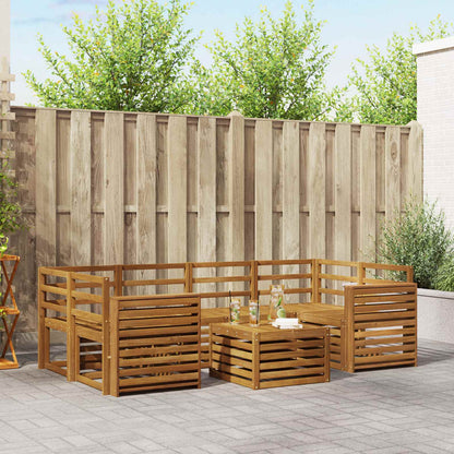 Outdoor Sofa Set 7 pcs Natural Solid Acacia Wood