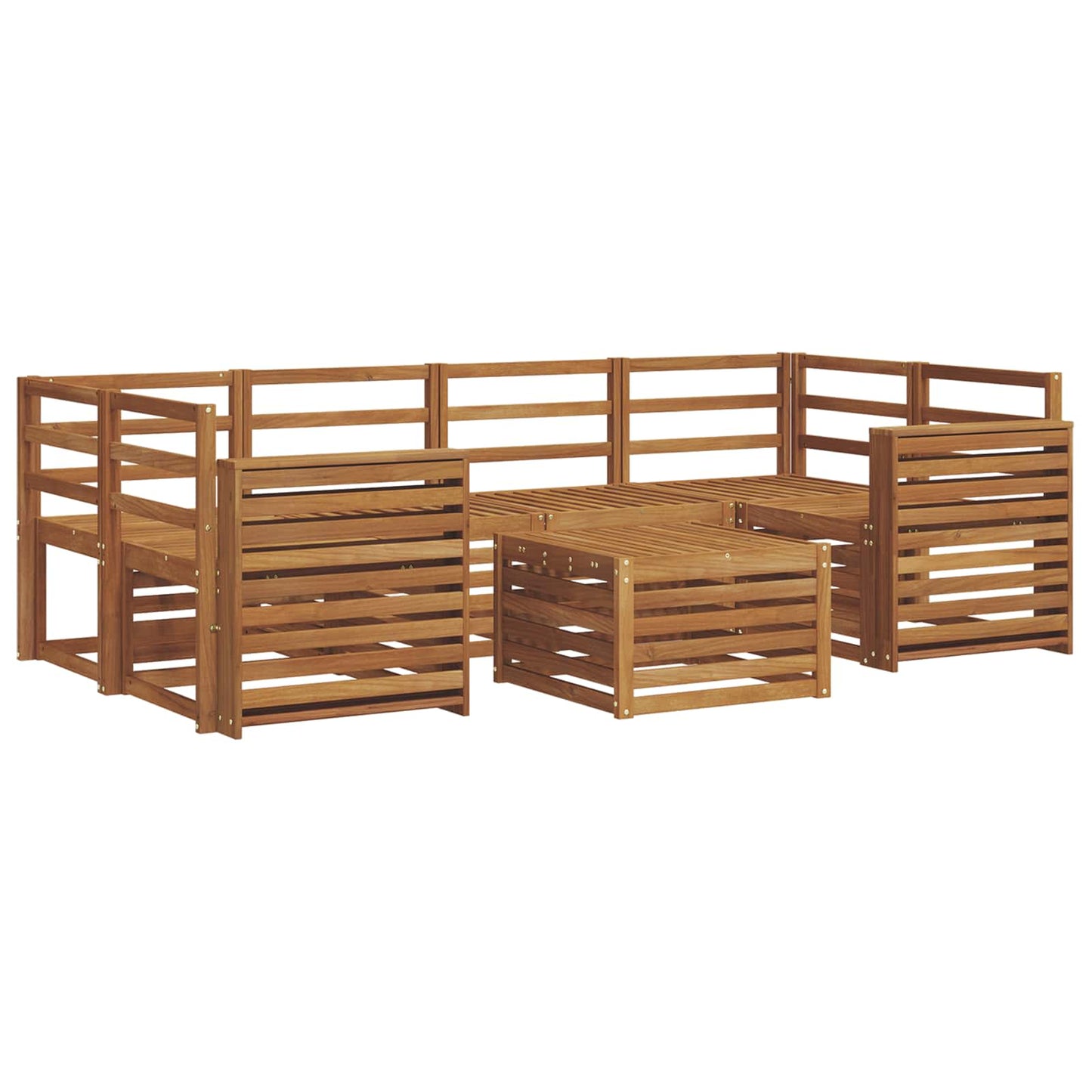 Outdoor Sofa Set 7 pcs Natural Solid Acacia Wood