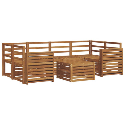 Outdoor Sofa Set 7 pcs Natural Solid Acacia Wood