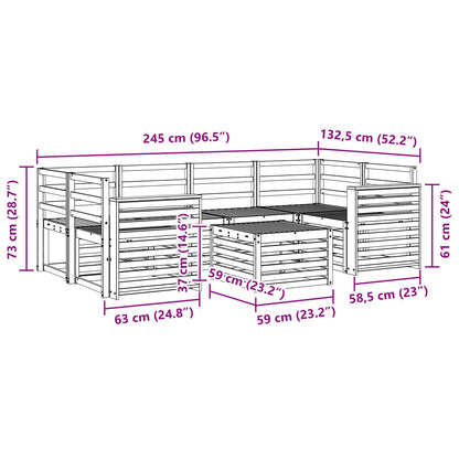 Outdoor Sofa Set 7 pcs Natural Solid Acacia Wood