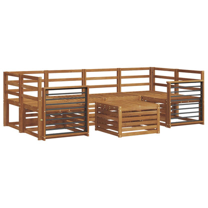 Sofa Sets 7 pcs Natural Solid Acacia Wood