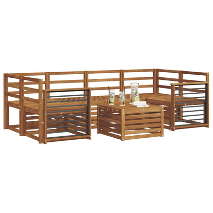 Sofa Sets 7 pcs Natural Solid Acacia Wood