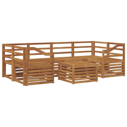 Outdoor Sofa Set 7 pcs Natural Solid Acacia Wood