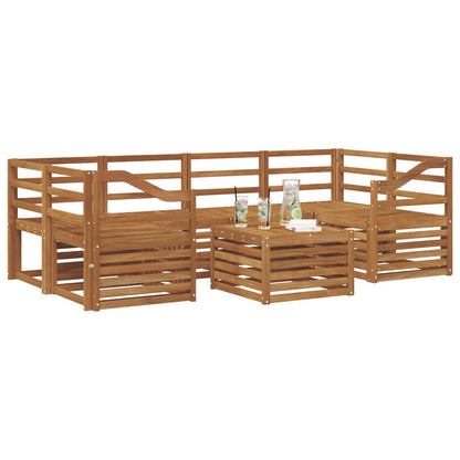 Outdoor Sofa Set 7 pcs Natural Solid Acacia Wood