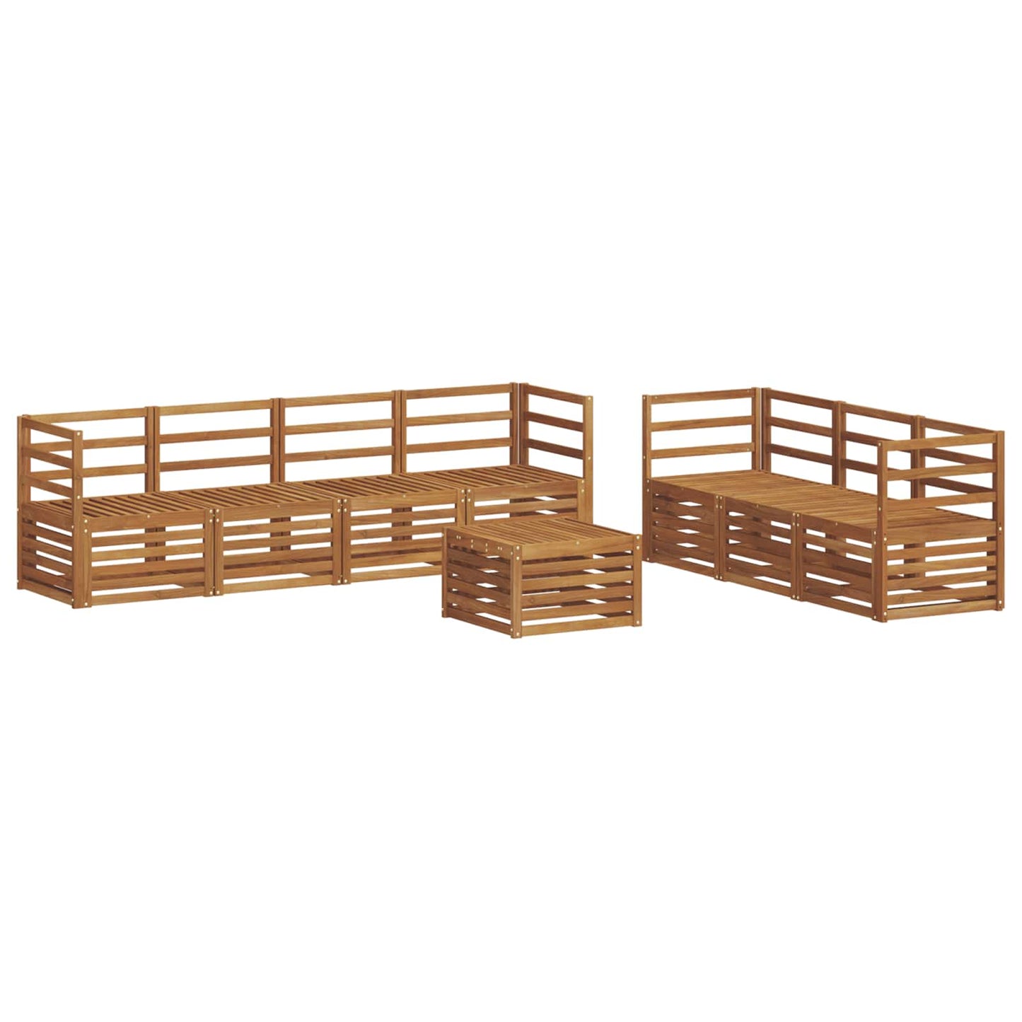 Sofa Sets 8 pcs Natural Solid Acacia Wood
