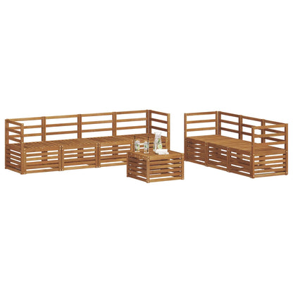 Sofa Sets 8 pcs Natural Solid Acacia Wood