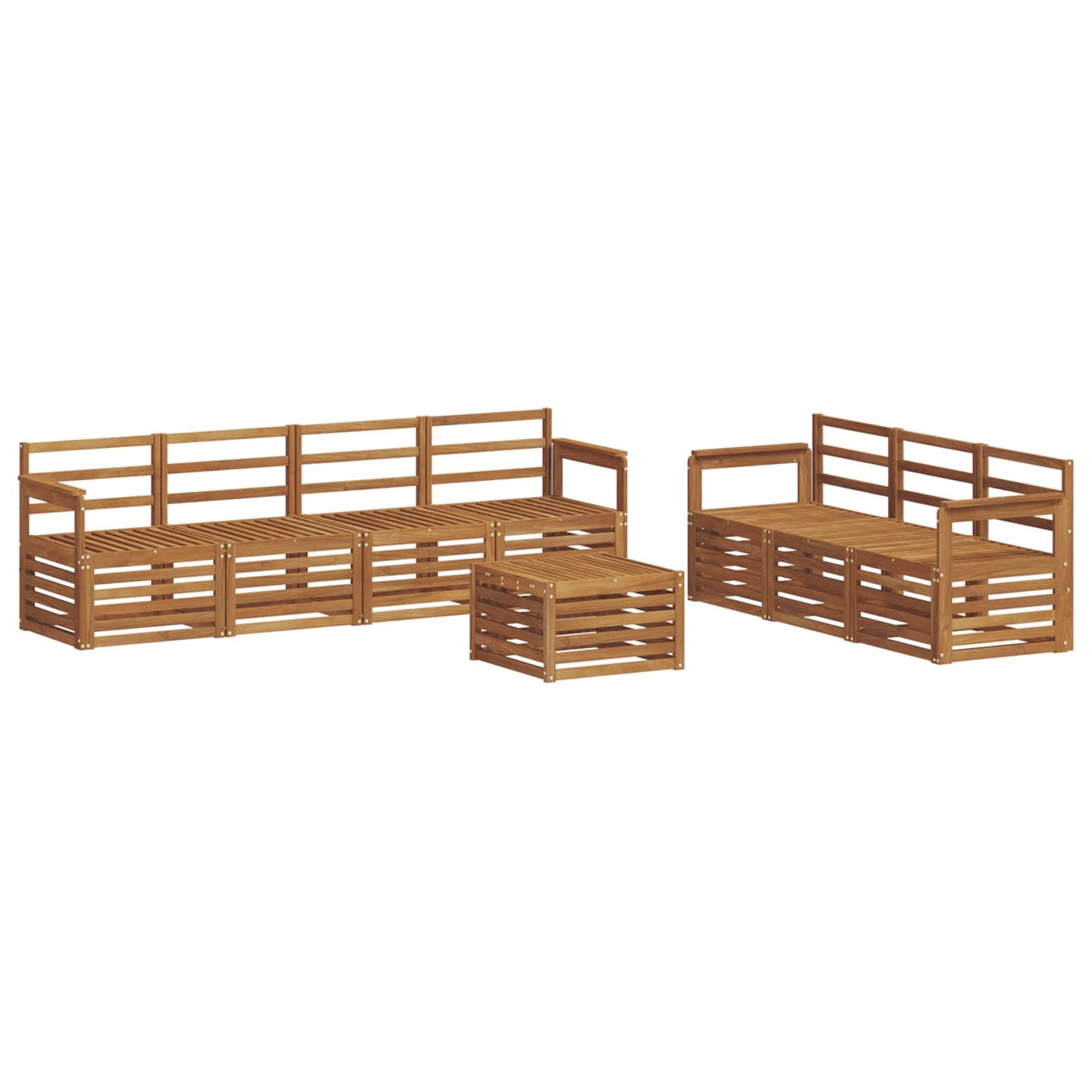 Sofa Sets 8 pcs Natural Solid Acacia Wood