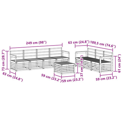 Sofa Sets 8 pcs Natural Solid Acacia Wood