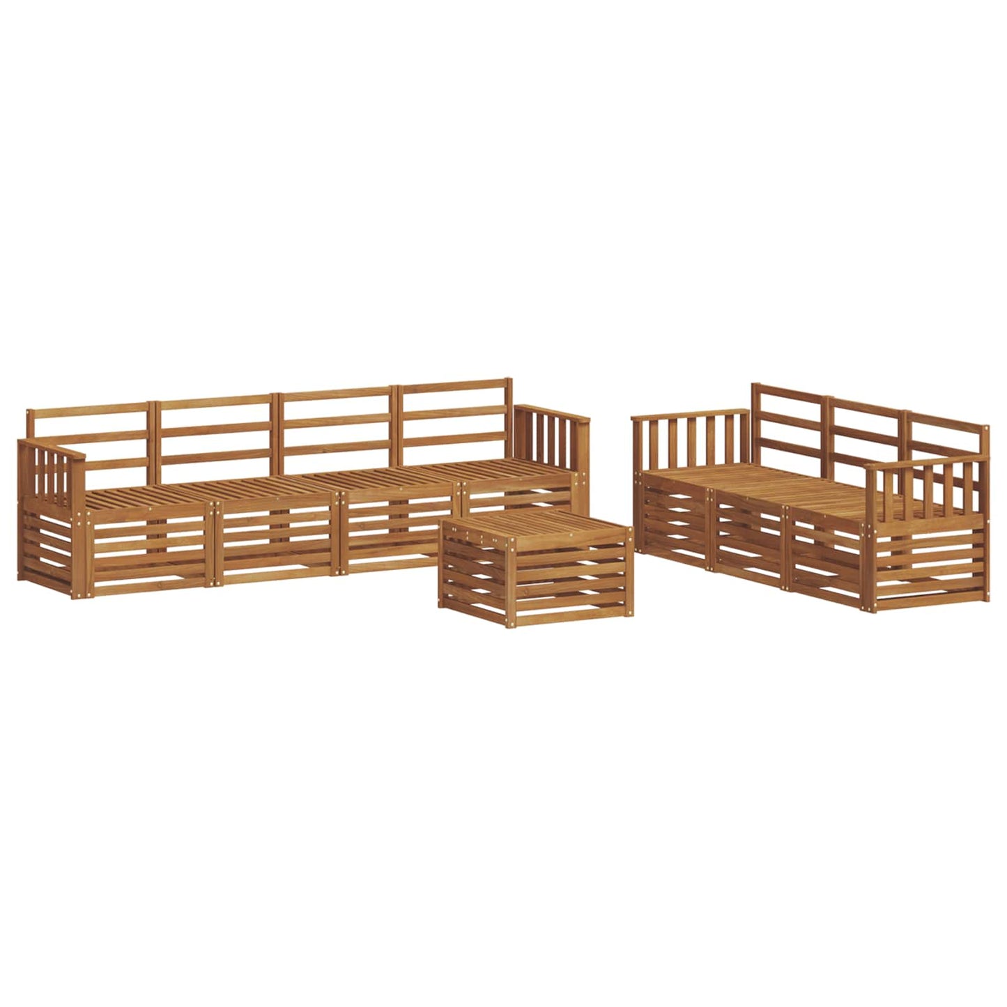 Sofa Sets 8 pcs Natural Solid Acacia Wood