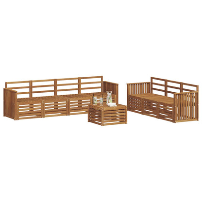 Sofa Sets 8 pcs Natural Solid Acacia Wood