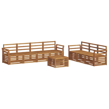 Sofa Sets 8 pcs Natural Solid Acacia Wood