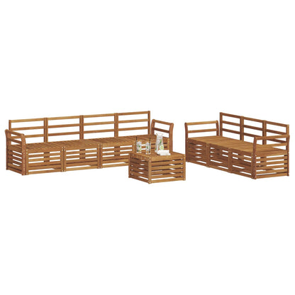 Sofa Sets 8 pcs Natural Solid Acacia Wood