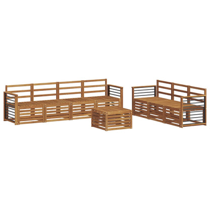 Sofa Sets 8 pcs Natural Solid Acacia Wood