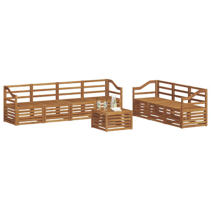 Sofa Sets 8 pcs Natural Solid Acacia Wood