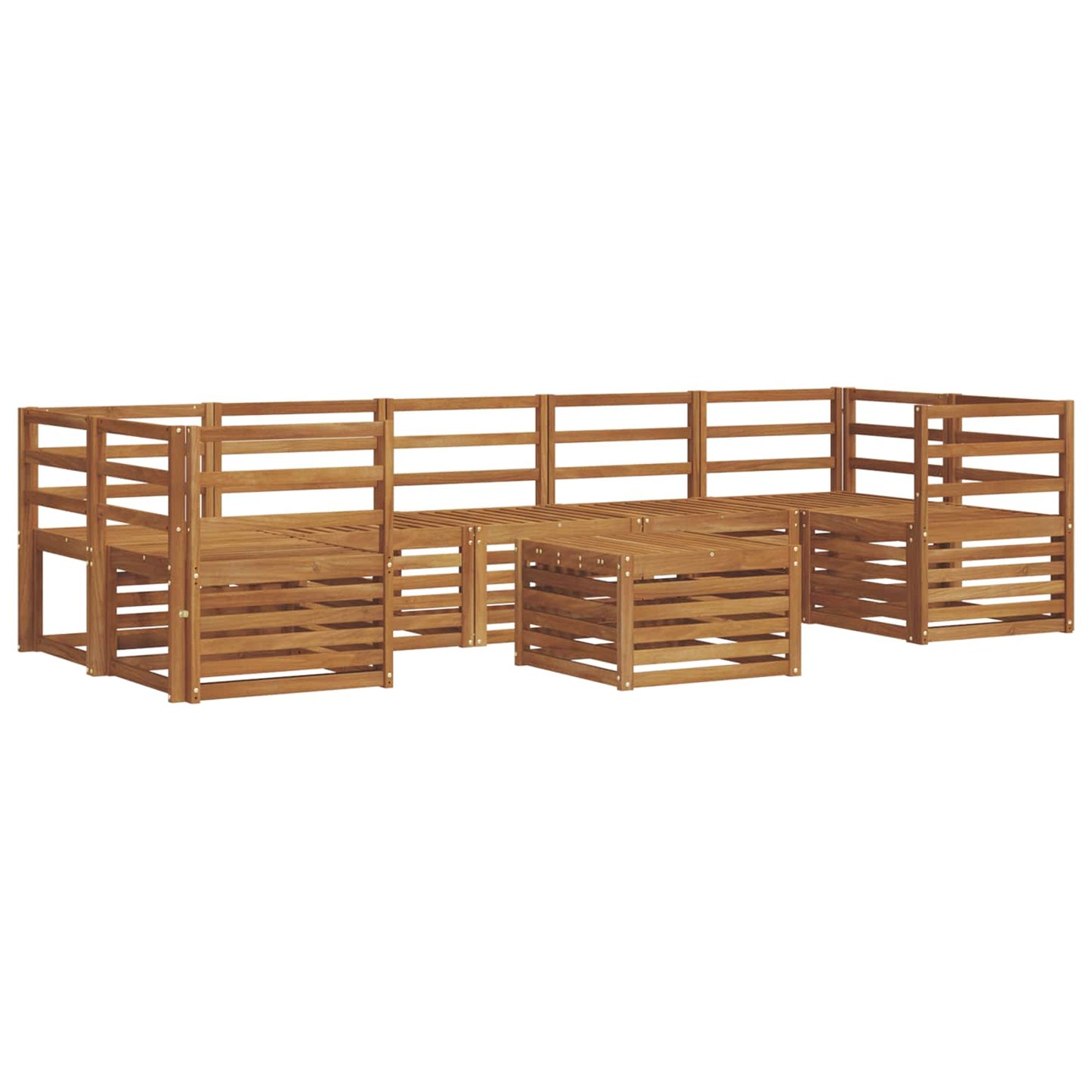 Sofa Sets 8 pcs Natural Solid Acacia Wood