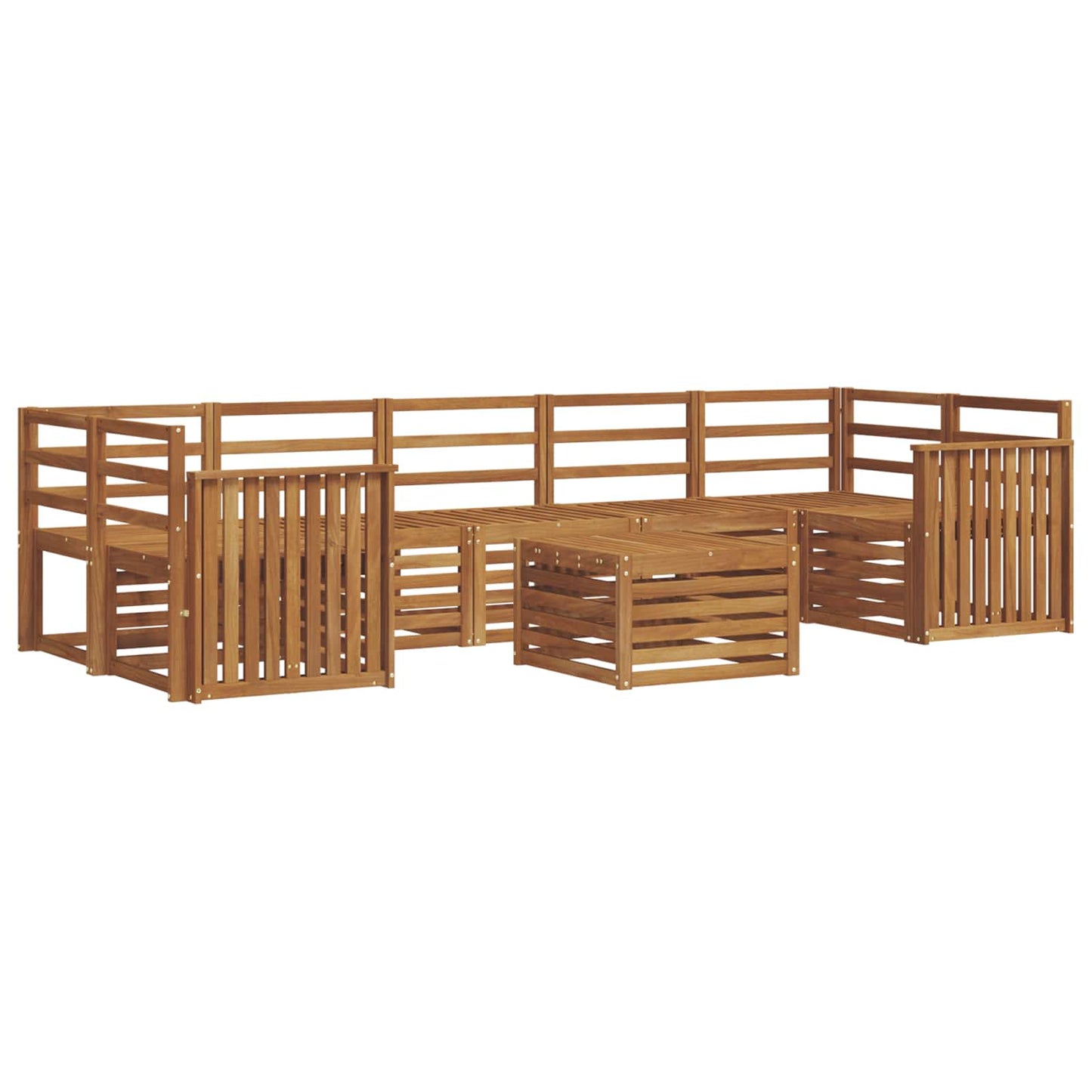 Sofa Sets 8 pcs Natural Solid Acacia Wood