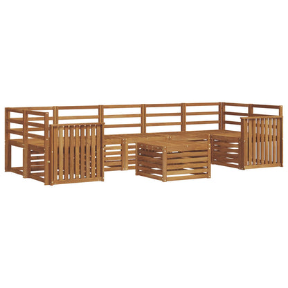 Sofa Sets 8 pcs Natural Solid Acacia Wood