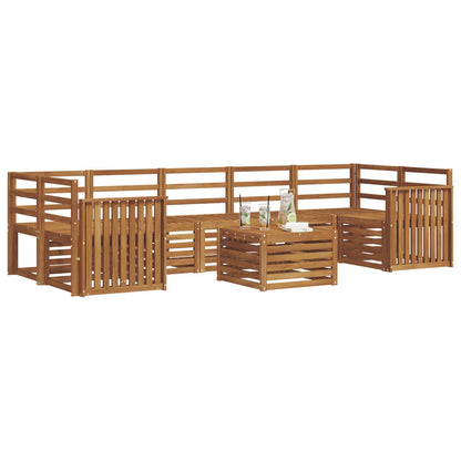 Sofa Sets 8 pcs Natural Solid Acacia Wood