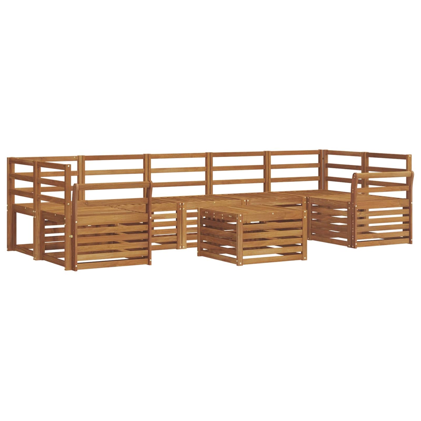 Sofa Sets 8 pcs Natural Solid Acacia Wood