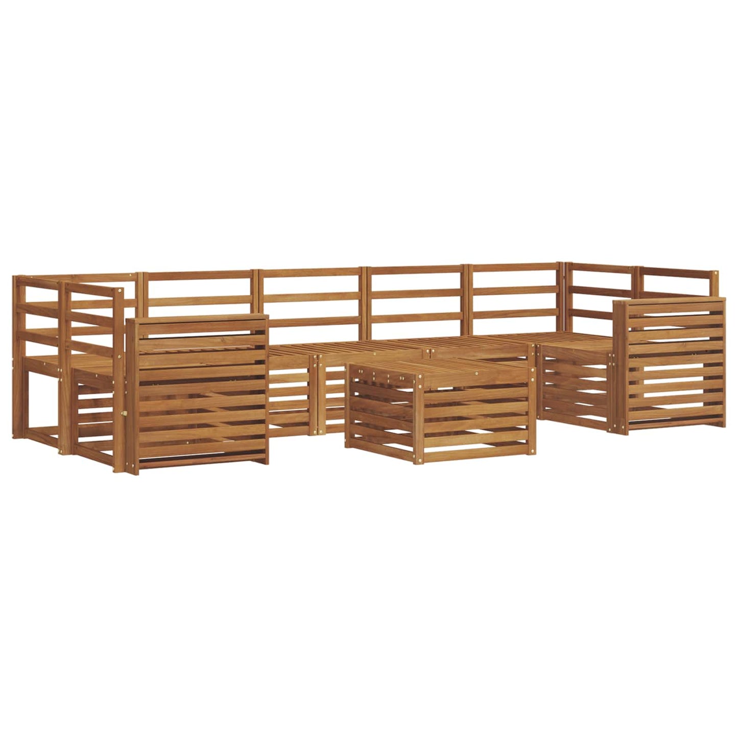 Sofa Sets 8 pcs Natural Solid Acacia Wood