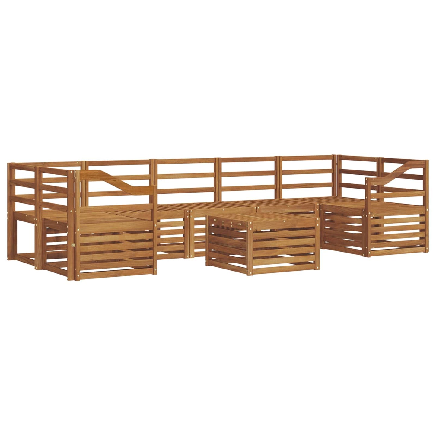 Sofa Sets 8 pcs Natural Solid Acacia Wood
