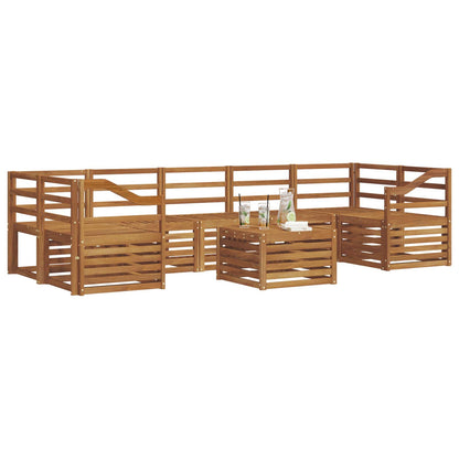 Sofa Sets 8 pcs Natural Solid Acacia Wood