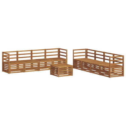 Sofa Sets 9 pcs Natural Solid Acacia Wood
