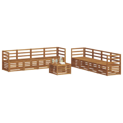 Sofa Sets 9 pcs Natural Solid Acacia Wood