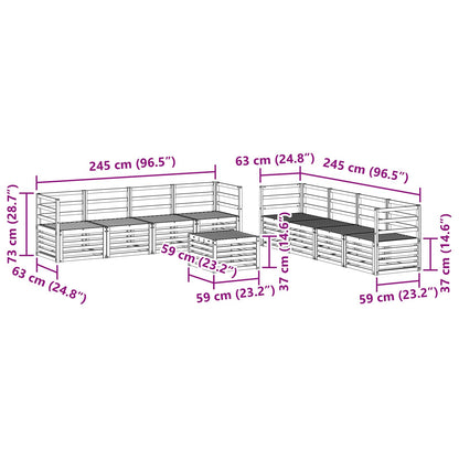 Sofa Sets 9 pcs Natural Solid Acacia Wood