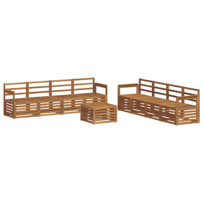 Sofa Sets 9 pcs Natural Solid Acacia Wood