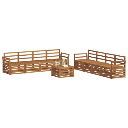 Sofa Sets 9 pcs Natural Solid Acacia Wood
