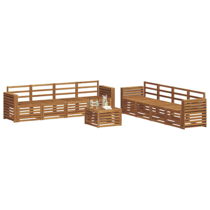 Sofa Sets 9 pcs Natural Solid Acacia Wood