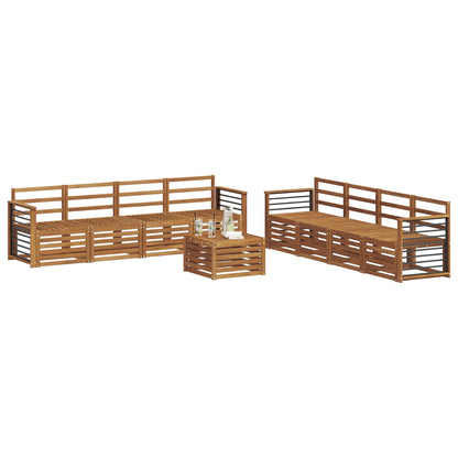 Sofa Sets 9 pcs Natural Solid Acacia Wood