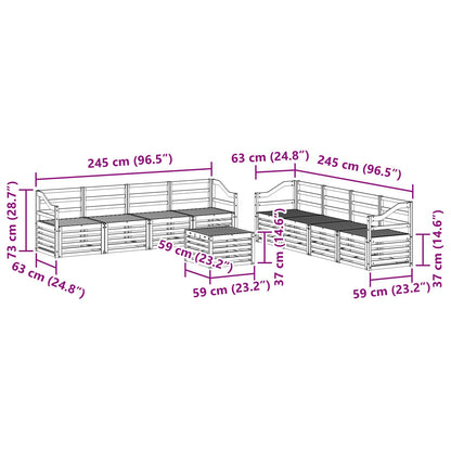 Sofa Sets 9 pcs Natural Solid Acacia Wood
