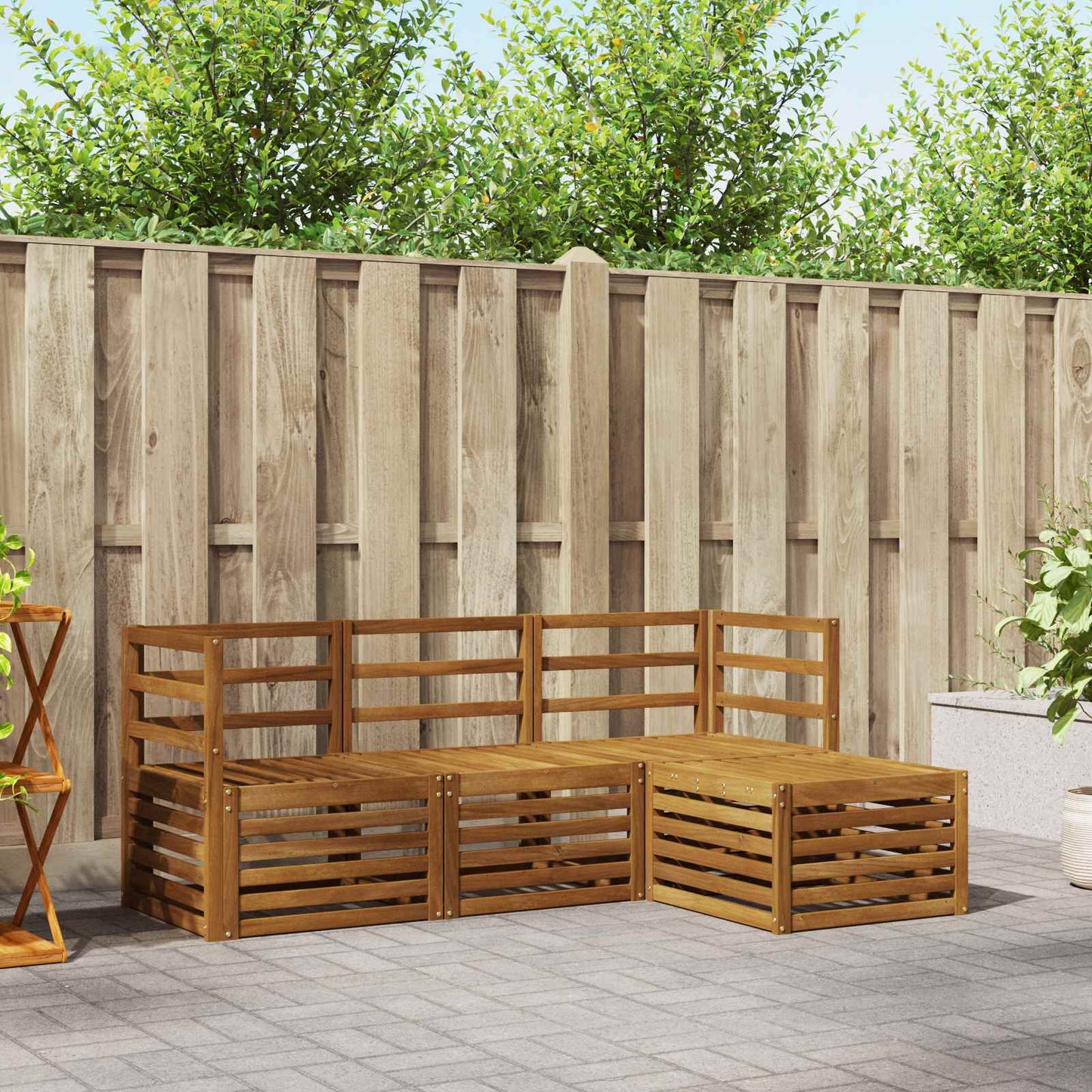 Outdoor Sofa Set 4 pcs Natural
